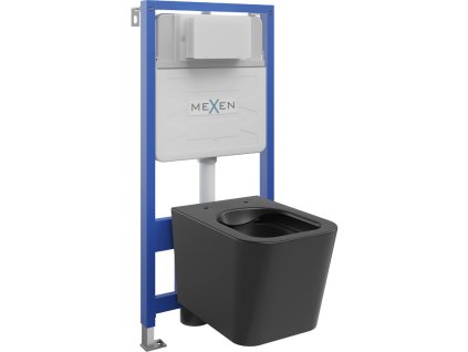 Mexen WC predstenová inštalačná súprava Fenix Slim s WC misou Teo, čierna matná - 6103385XX85