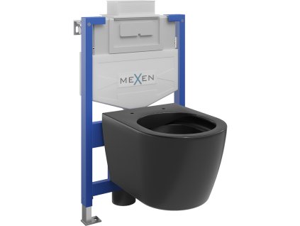Mexen WC predstenová inštalačná súprava Fenix XS-U s WC misou Carmen, čierna matná - 6853388XX85