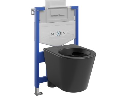 Mexen WC predstenová inštalačná súprava Fenix XS-U s WC misou Rico, čierna matná - 6853372XX85