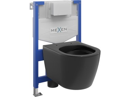 Mexen WC predstenová inštalačná súprava Fenix XS-F s WC misou Carmen, čierna matná - 6803388XX85