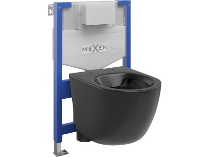 Mexen WC predstenová inštalačná súprava Fenix XS-F s WC misou Lena, čierna matná - 6803322XX85
