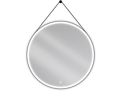 Mexen Reni osvetlené kúpeľňové zrkadlo, okrúhle 100 cm, LED 6000K, antipara, čierny rám - 9812-100-100-611-70