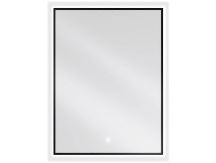 Mexen Erma osvetlené kúpeľňové zrkadlo 60 x 80 cm, LED 6000K, antipara, čierny rám - 9814-060-080-611-70