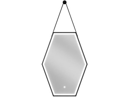 Mexen Orla osvetlené kúpeľňové zrkadlo 50 x 70 cm, LED 6000K, antipara, čierny rám - 9815-050-070-611-70