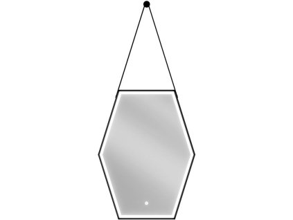 Mexen Orla osvetlené kúpeľňové zrkadlo 60 x 80 cm, LED 6000K, antipara, čierny rám - 9815-060-080-611-70