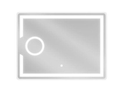 Mexen Onyx osvetlené kúpeľňové zrkadlo s kozmetickým zrkadlom 80 x 60 cm, LED 6000K, antipar - 9813-080-060-611-00