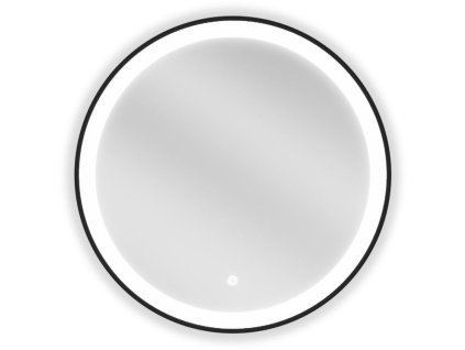 Mexen Esso osvetlené kúpeľňové zrkadlo, okrúhle 60 cm, LED 6000K, antipara, čierny rám - 9825-060-060-611-50