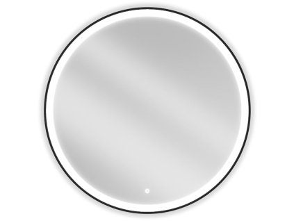 Mexen Esso osvetlené kúpeľňové zrkadlo, okrúhle 90 cm, LED 6000K, antipara, čierny rám - 9825-090-090-611-70