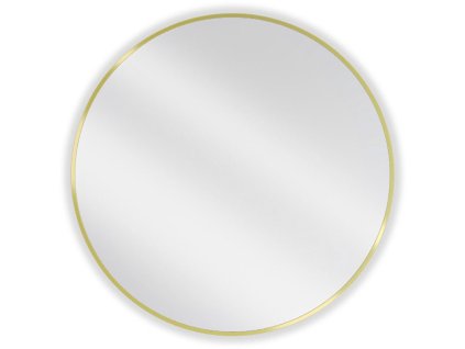 Mexen Loft okrúhle kúpeľňové zrkadlo 80 cm, zlatý rám - 9850-080-080-000-50