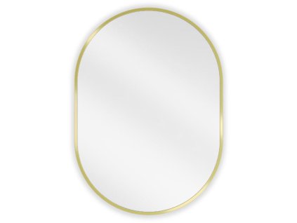 Mexen Loft oválne kúpeľňové zrkadlo 70 x 50 cm, zlatý rám - 9851-070-050-000-50