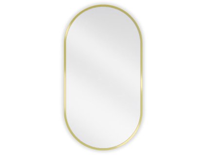 Mexen Loft oválne kúpeľňové zrkadlo 75 x 40 cm, zlatý rám - 9851-075-040-000-50
