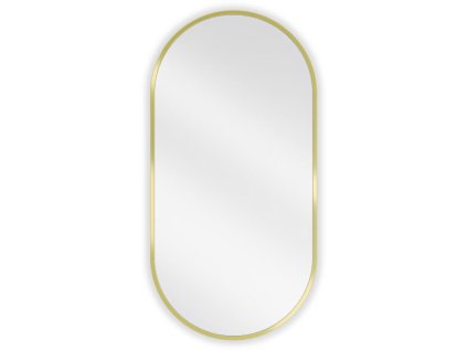 Mexen Loft oválne kúpeľňové zrkadlo 80 x 40 cm, zlatý rám - 9851-080-040-000-50