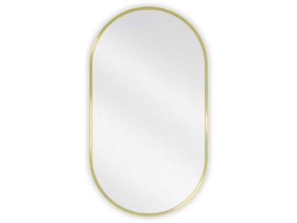 Mexen Loft oválne kúpeľňové zrkadlo 80 x 45 cm, zlatý rám - 9851-080-045-000-50