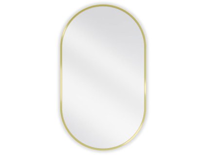 Mexen Loft oválne kúpeľňové zrkadlo 85 x 50 cm, zlatý rám - 9851-085-050-000-50