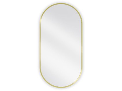 Mexen Loft oválne kúpeľňové zrkadlo 90 x 45 cm, zlatý rám - 9851-090-045-000-50