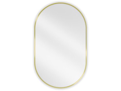 Mexen Loft oválne kúpeľňové zrkadlo 90 x 55 cm, zlatý rám - 9851-090-055-000-50