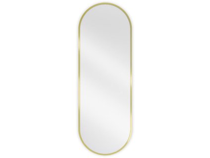 Mexen Loft oválne kúpeľňové zrkadlo 100 x 35 cm, zlatý rám - 9851-100-035-000-50