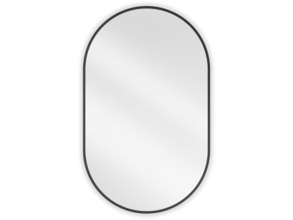 Mexen Loft oválne kúpeľňové zrkadlo 90 x 55 cm, čierny rám - 9851-090-055-000-70