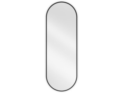 Mexen Loft oválne kúpeľňové zrkadlo 100 x 35 cm, čierny rám - 9851-100-035-000-70