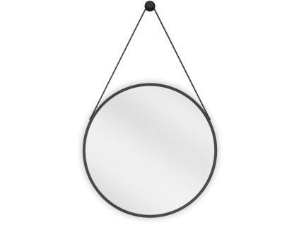 Mexen String okrúhle kúpeľňové zrkadlo 50 cm, čierny rám - 9854-050-050-000-70