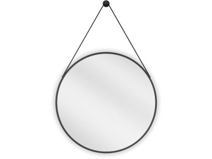 Mexen String okrúhle kúpeľňové zrkadlo 60 cm, čierny rám - 9854-060-060-000-70