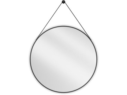 Mexen String okrúhle kúpeľňové zrkadlo 80 cm, čierny rám - 9854-080-080-000-70