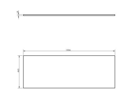 Mexen Uni stolová doska 130 cm, biely lesk - 91AXX-1304-464-18-00