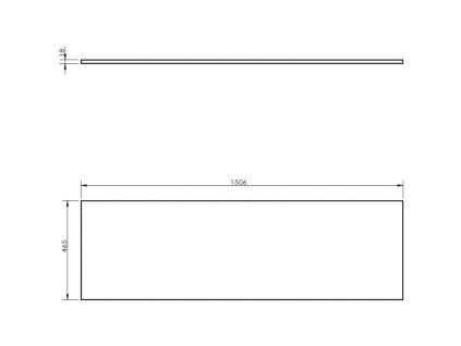 Pultová doska Mexen Uni 150 cm, biely lesk - 91AXX-1504-464-18-00