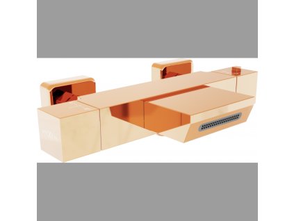 Mexen Cube termostatická vaňová batéria, ružové zlato - 77360-60