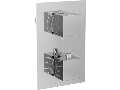 Mexen Cube termostatická vaňová a sprchová batéria, 2 výstupy, chróm - 77502-00