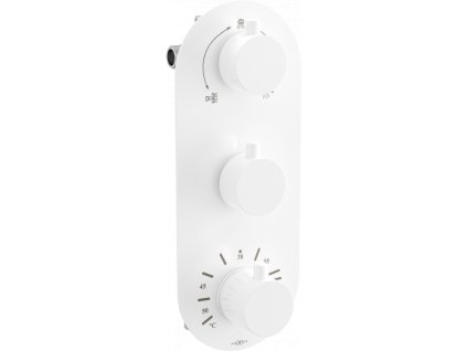 Mexen Kai termostatická vaňová a sprchová batéria, 3 výstupy, biela - 77603-20