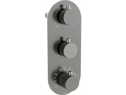 Mexen Kai termostatická vaňová a sprchová batéria, 3 výstupy, grafitová - 77603-66