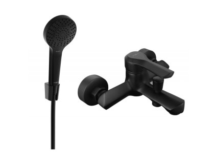 Mexen Sabre R05 vaňová batéria so sprchovou súpravou, čierna - 7213R05-70