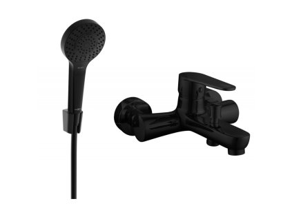 Mexen Kama R05 vaňová batéria so sprchovou súpravou, čierna - 7253R05-70