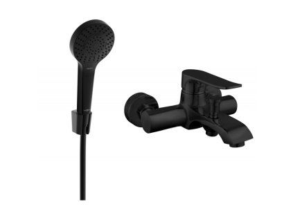 Mexen Pecos R05 vaňová batéria so sprchovou súpravou, čierna - 7273R05-70