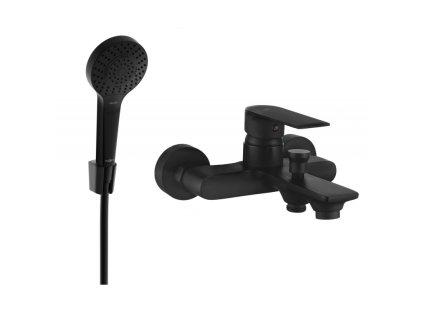 Mexen Royo R05 vaňová batéria so sprchovou súpravou, čierna - 7223R05-70