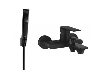 Mexen Royo R72 vaňová batéria so sprchovou súpravou, čierna - 7223R72-70