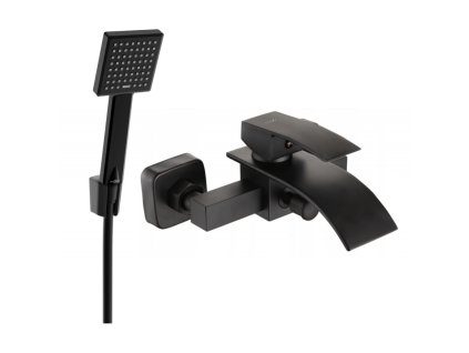 Mexen Aries R45 vaňová batéria so sprchovou súpravou, čierna - 74483R45-70