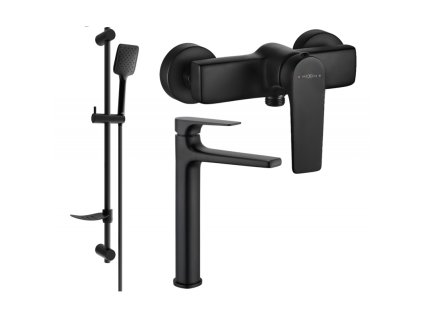 Mexen Lynx DF62 sprchová súprava, čierna - 745914DF62-70