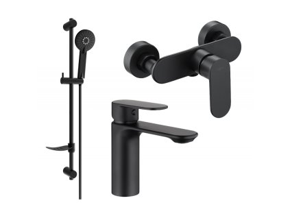 Mexen Milo DF40 sprchová súprava, čierna - 71304DF40-70