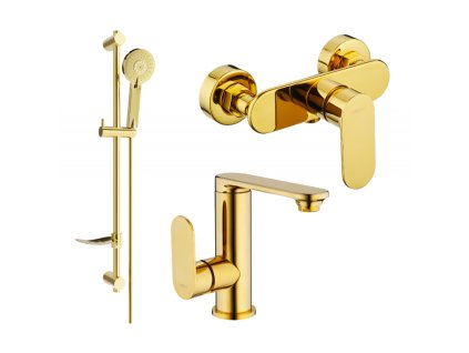 Mexen Milo DF40 sprchová súprava, zlatá - 713054DF40-50