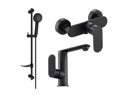 Mexen Milo DF40 sprchová súprava, čierna - 713054DF40-70