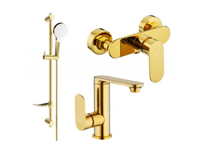 Mexen Milo DF05 sprchová súprava, zlatá - 713054DF05-50