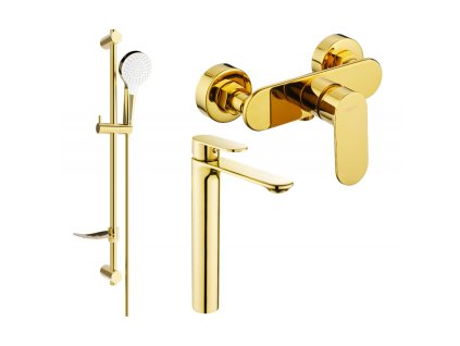 Mexen Milo DF05 sprchová súprava, zlatá - 71314DF05-50