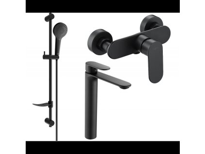 Mexen Milo DF05 sprchová súprava, čierna - 71314DF05-70
