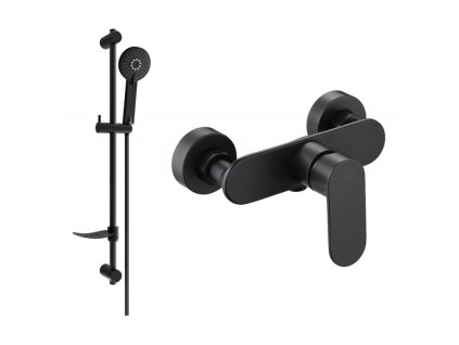 Mexen Milo DF40 sprchová batéria so sprchovou sadou, čierna - 7134R40-70