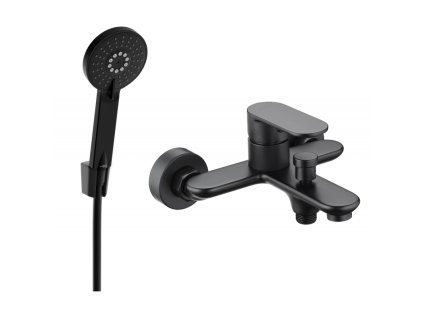 Mexen Milo R40 vaňová batéria so sprchovou súpravou, čierna - 7133R40-70
