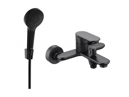 Mexen Milo R05 vaňová batéria so sprchovou súpravou, čierna - 7133R05-70