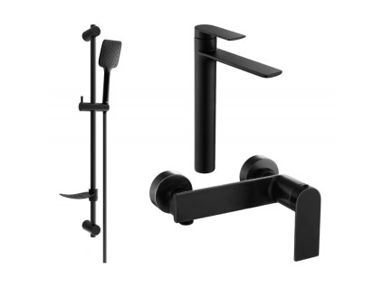 Mexen Zero DF62 sprchová súprava, čierna - 71114DF62-70