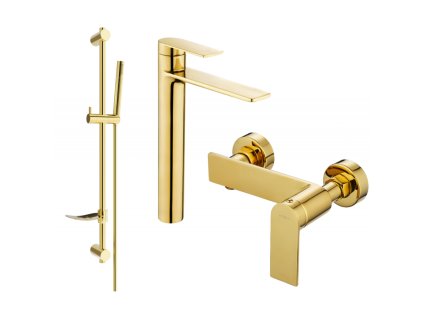 Mexen Zero DF70 sprchová súprava, zlatá - 71114DF70-50